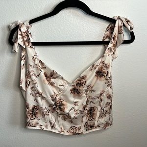 Shein Flower Print Corset Crop